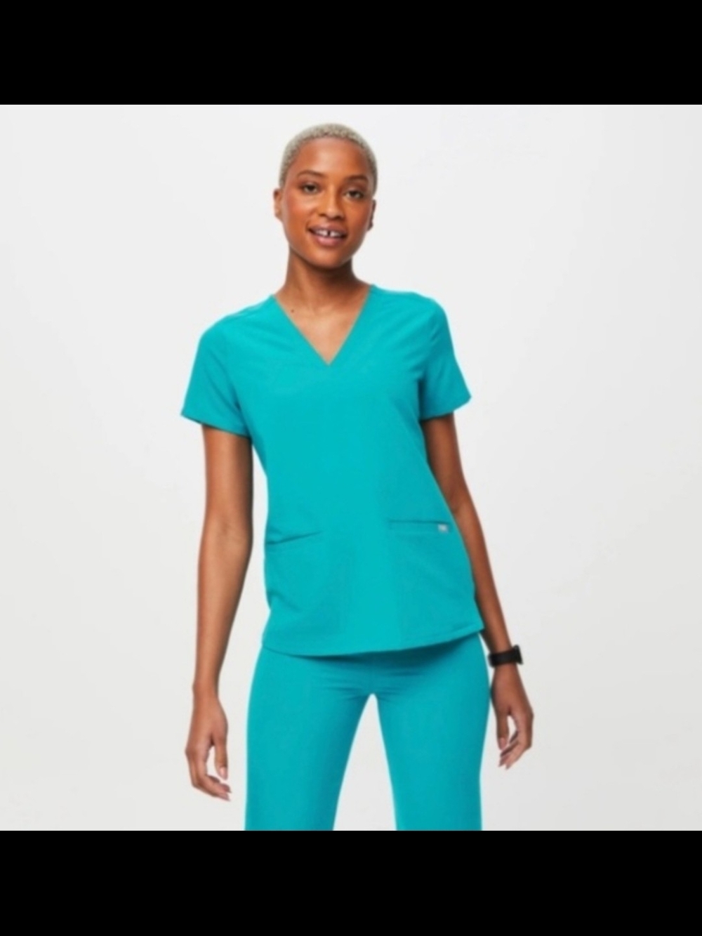 Figs Casma Scrub Top in Teal,Limited Edition,Women's XS